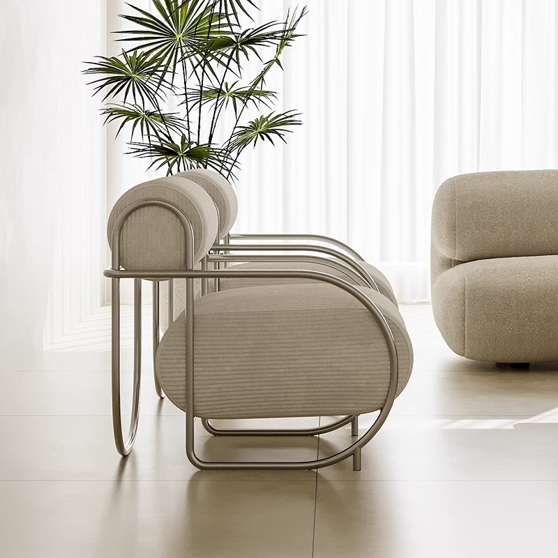 Furniture Hardware Business - Canapé simple en acier inoxydable italien,