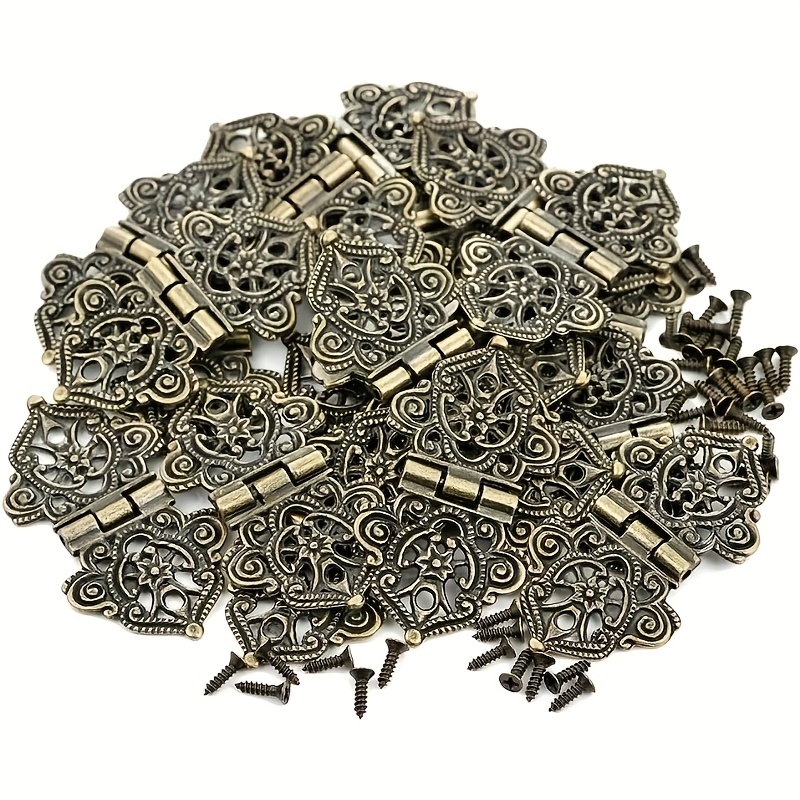 Furniture Hardware Replacement Parts - 8 charnières vintage en alliage ajouré
